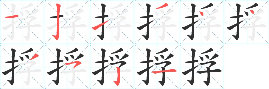 捊字的笔顺图片