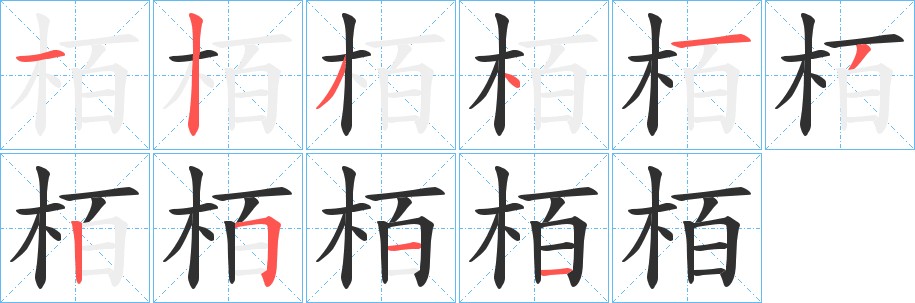 栢字的笔顺图片