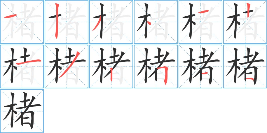 楮字的笔顺图片
