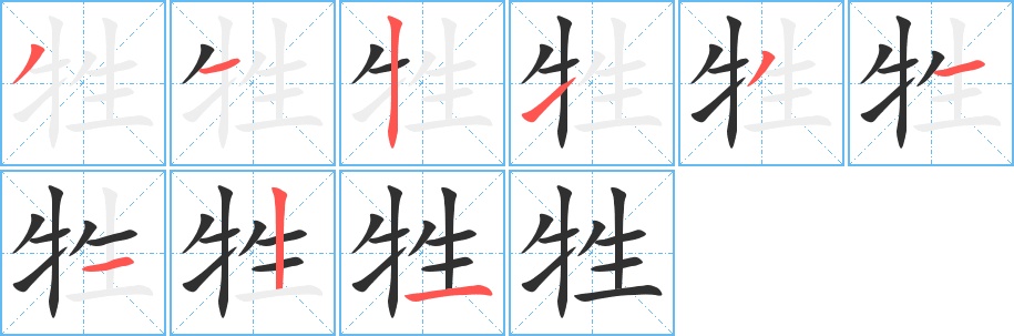 牲字的笔顺图片