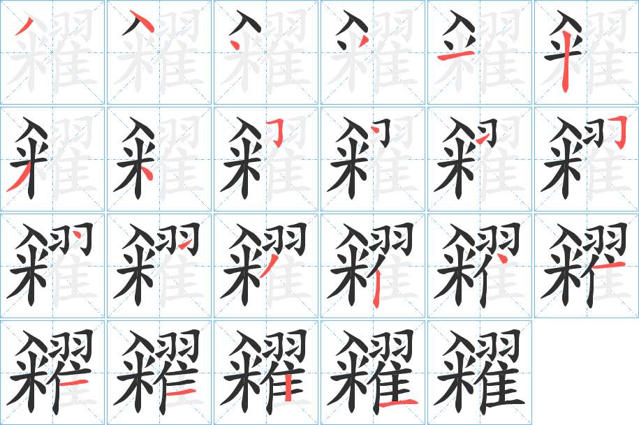 糴字的笔顺，共22画