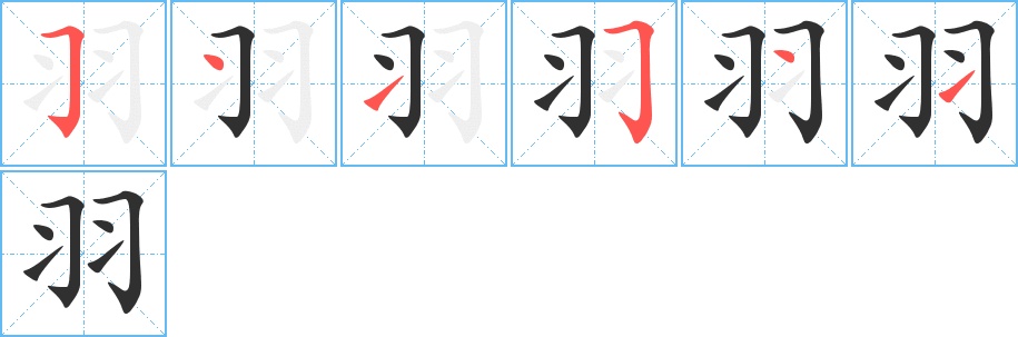 羽字的笔顺图片