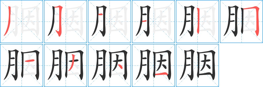 胭字的笔顺图片
