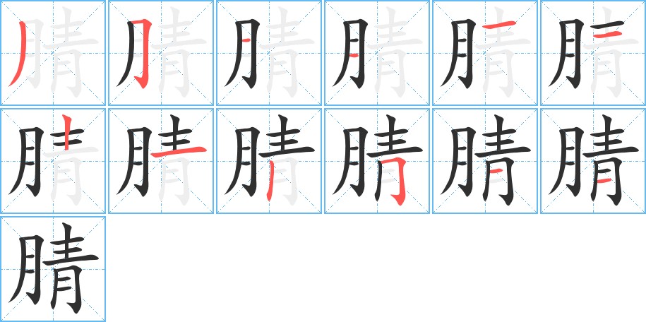 腈字的笔顺图片