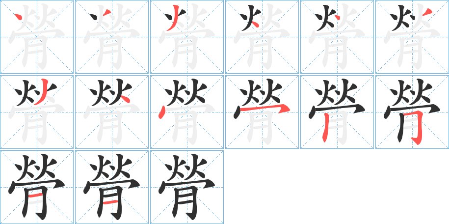 膋字的笔顺图片