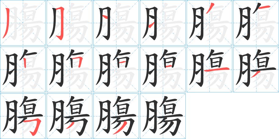 膓字的笔顺图片
