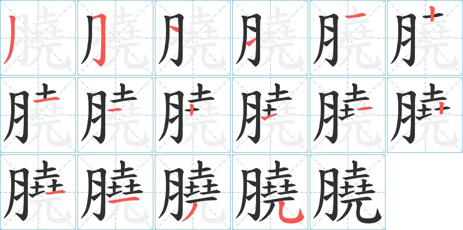 膮字的笔顺，共16画
