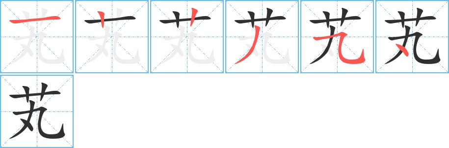 芄字的笔顺，共6画