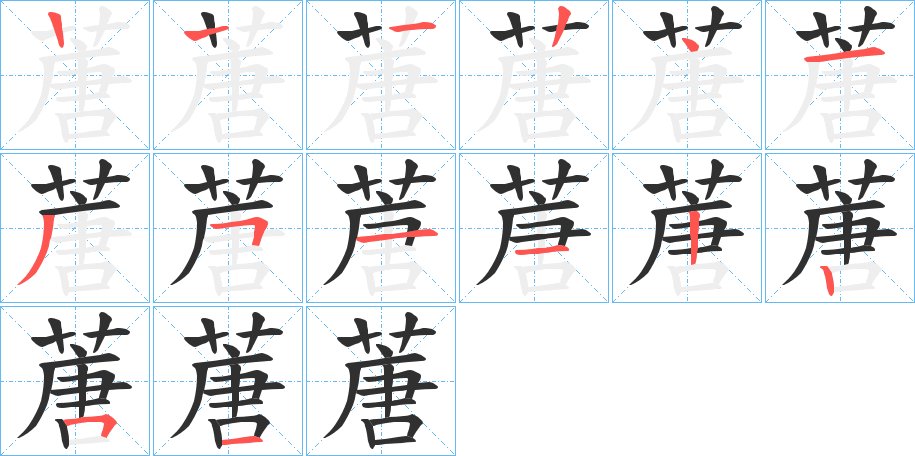 蓎字的笔顺图片