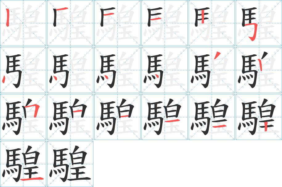 騜字的笔顺，共19画