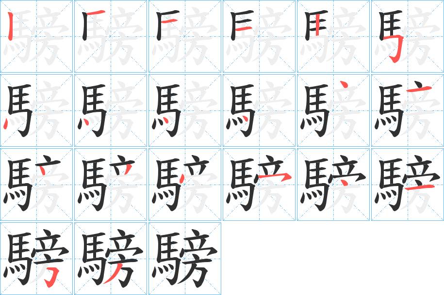 騯字的笔顺，共20画