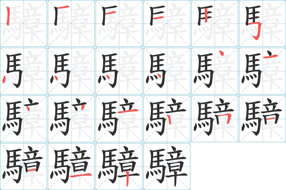 騿字的笔顺图片