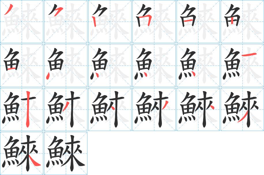 鯠字的笔顺图片