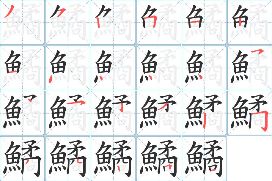 鱊字的笔顺图片