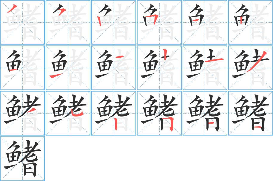 鳍字的笔顺图片