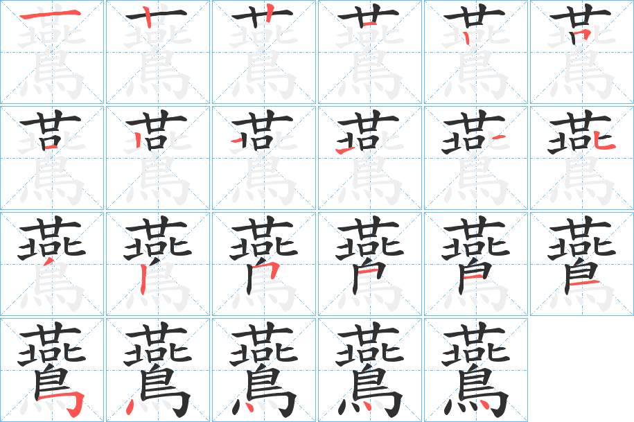 鷰字的笔顺图片